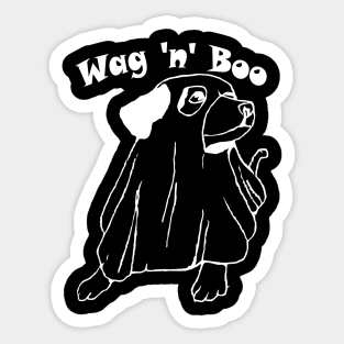 Wag and boo halloween dog Sticker